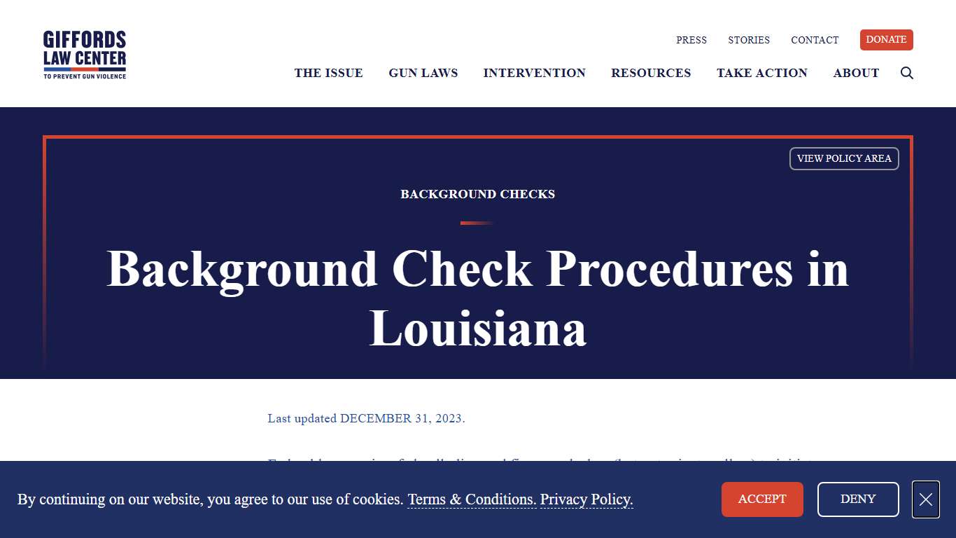 Background Check Procedure Laws in Louisiana | Giffords