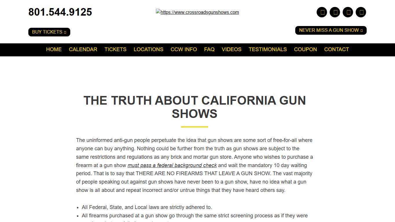 The Truth About California Gun Shows : Crossroads of the West Gun Shows